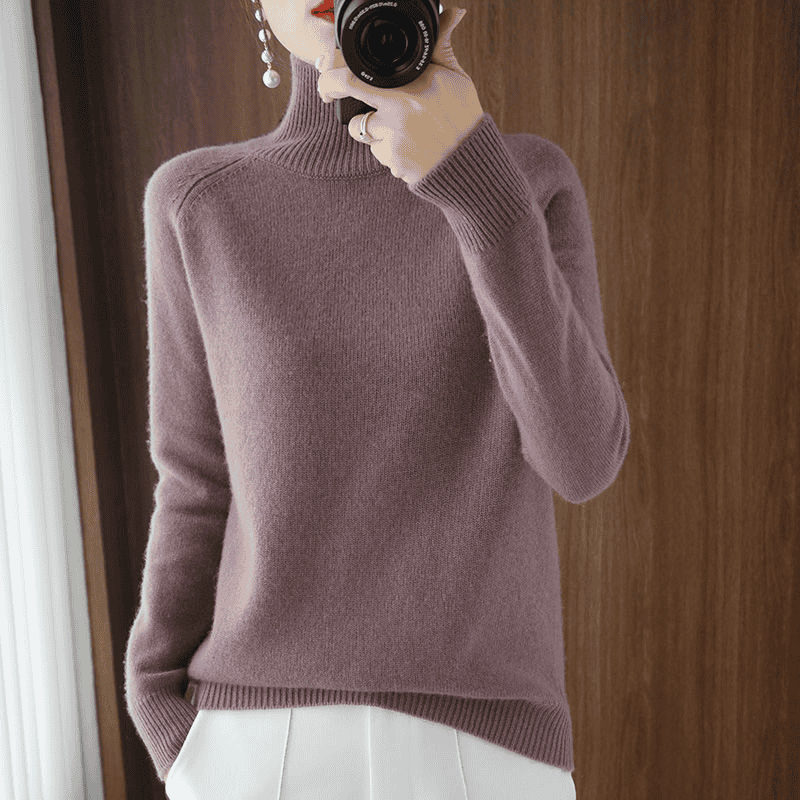 Damen Rollkragenpullover – Warmer Grobstrick für den Winter