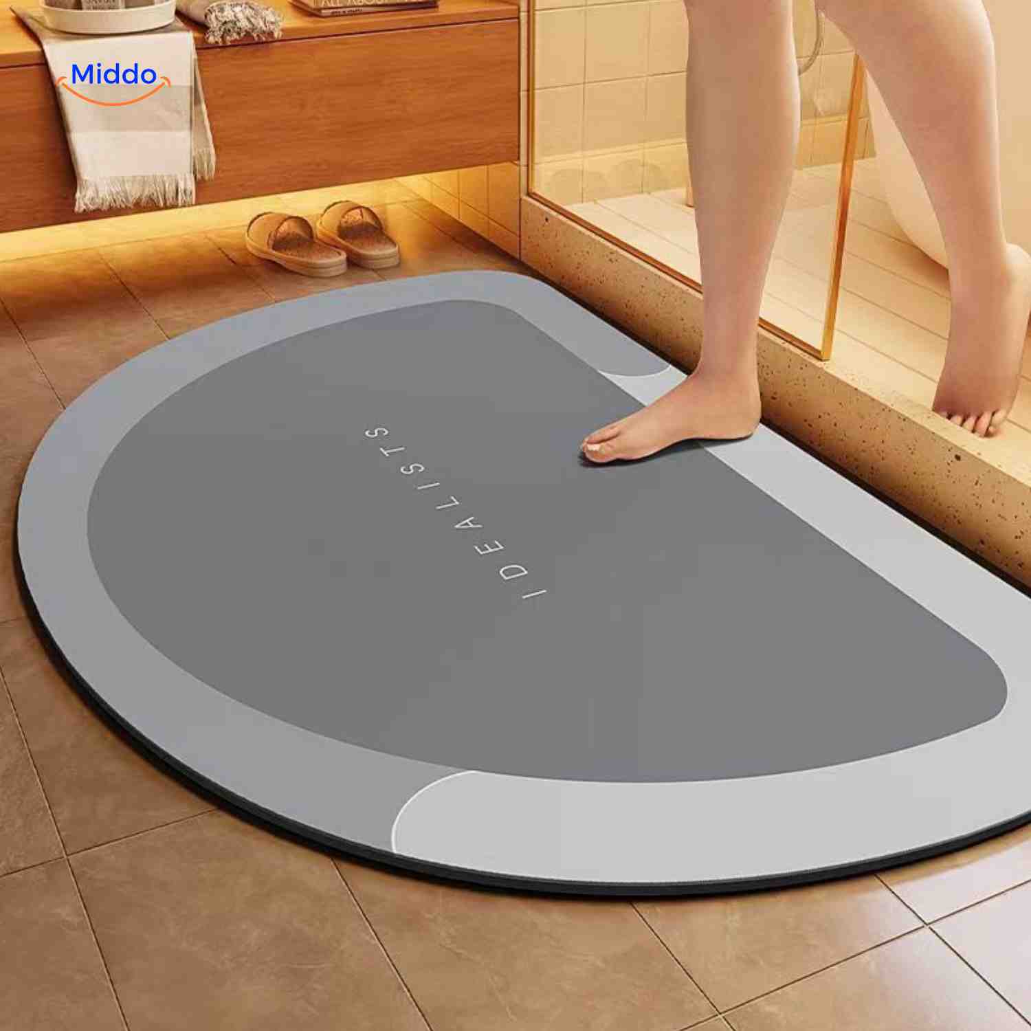 AquaSafe Badmatte | Schnelltrocknend, Rutschfest und Wasserabsorbierend