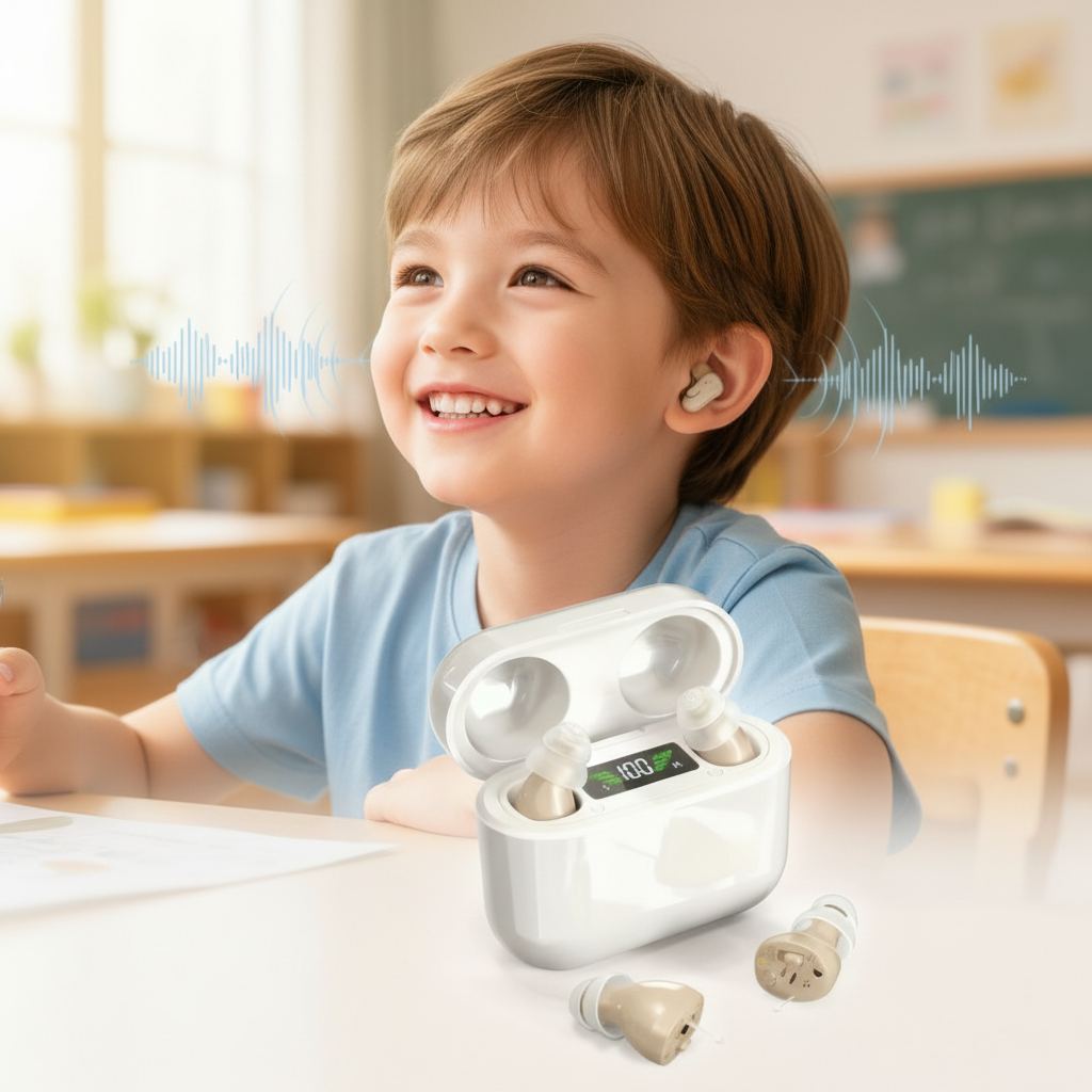 Ripob | HearPro ITC Hörverstärker Set | Wiederaufladbar | Intelligente Geräuschunterdrückung | In-Ear Design (discret) | 20 Stunden Akkulaufzeit | Inklusive mobiler Ladetasche