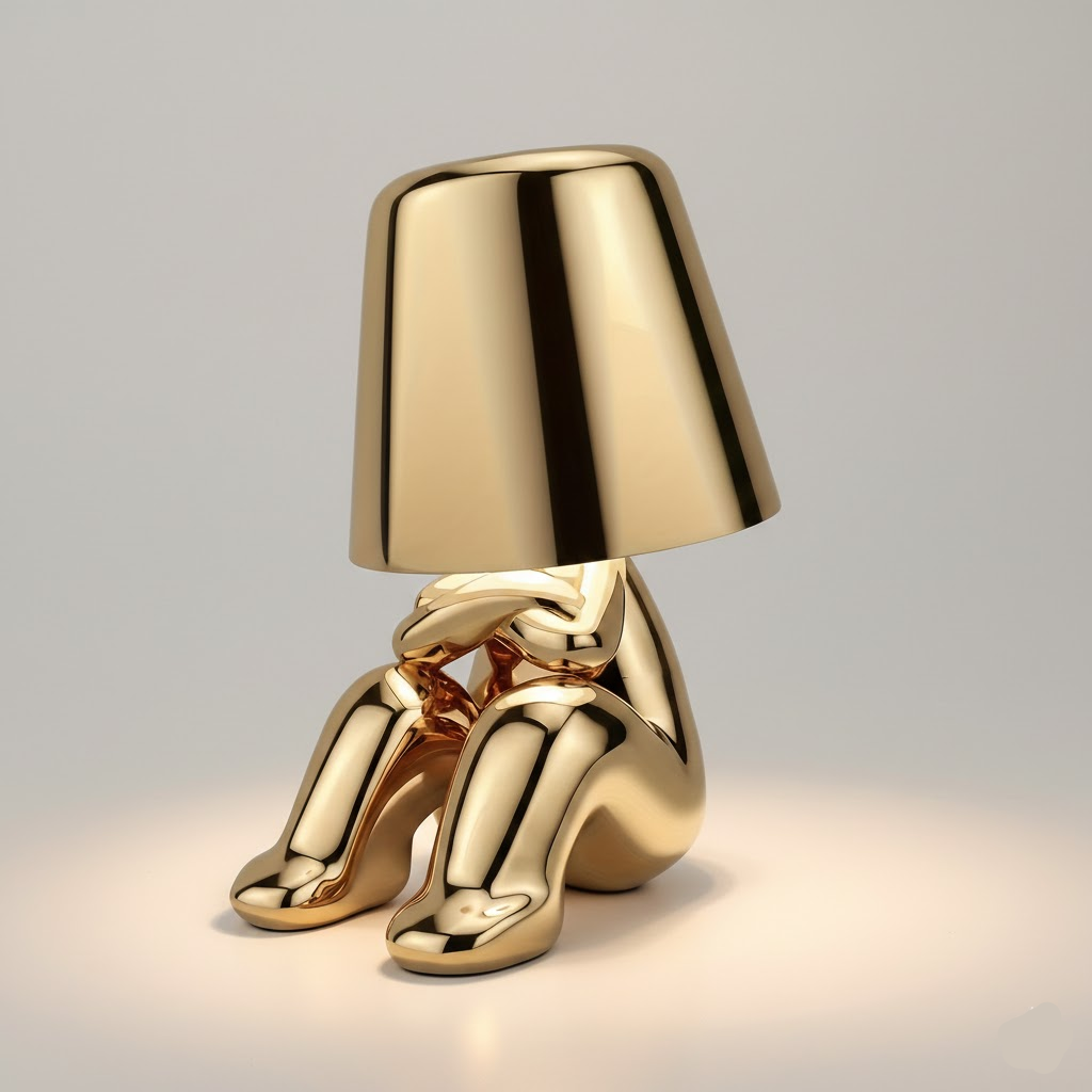 Goldene Moderne Design Figur LED Tischlampe