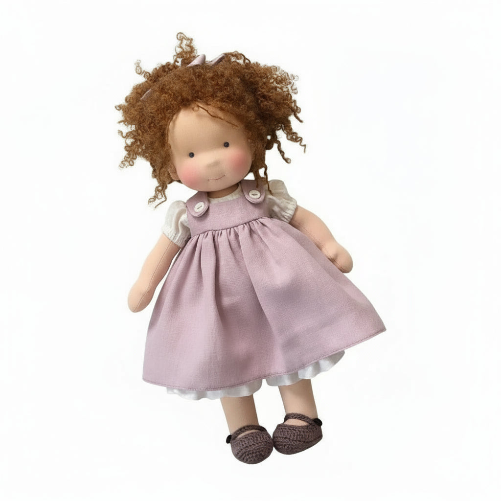 Elora Handgemachte Waldorfpuppe – Natur Baumwoll Kuschelpuppe für kreatives Spiel