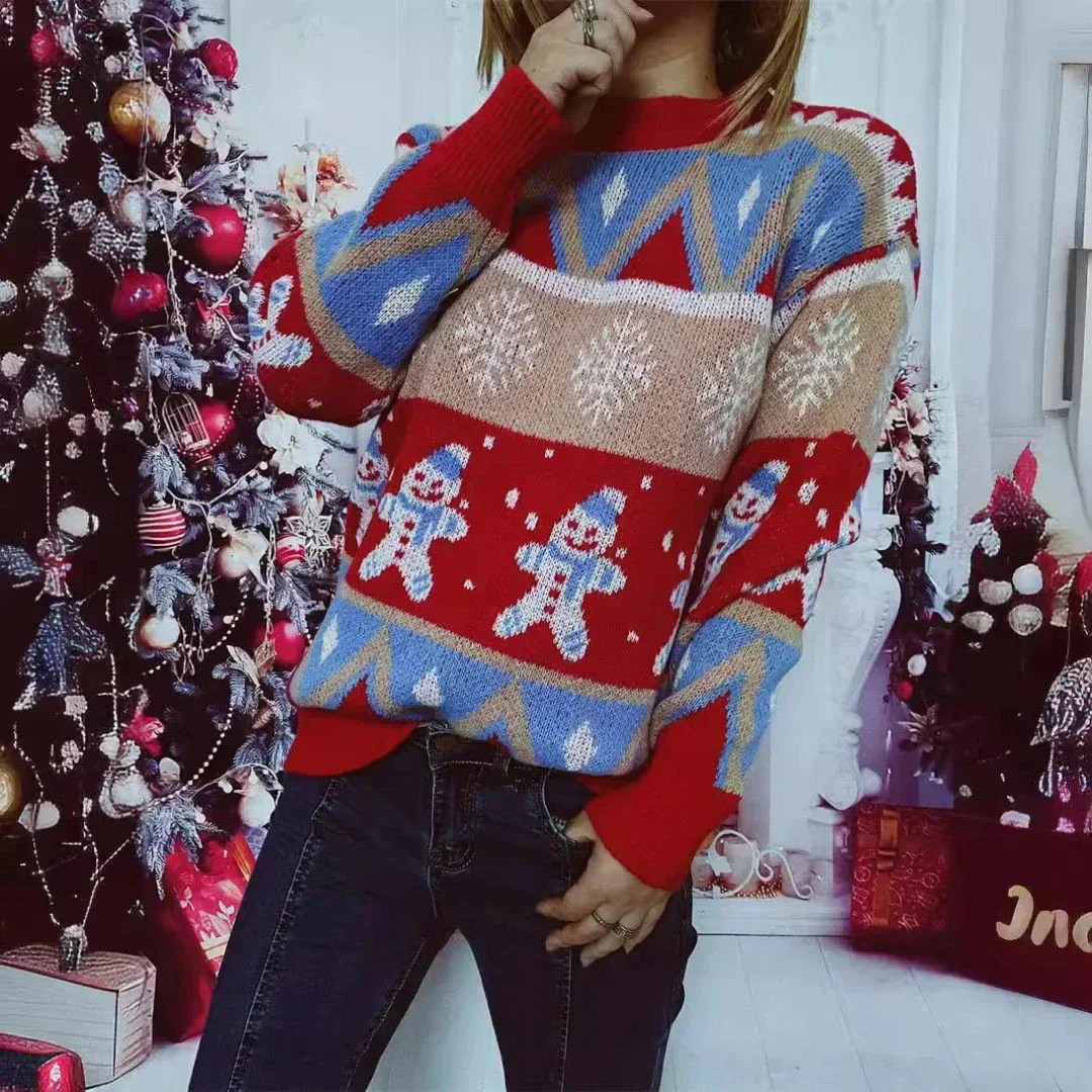 Damen Oversized Weihnachts-Pullover | Lässiger Schnitt und saisonaler Stil