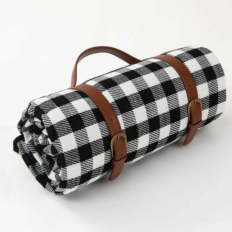 Wasserdichte Picknickdecke Karomuster mit Tragegurt