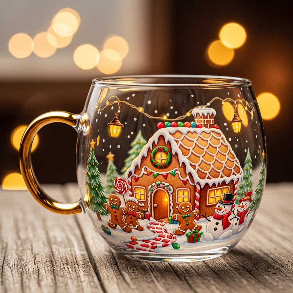 Weihnachtliche Tischdekoration Glasbecher Festliche Wintertasse
