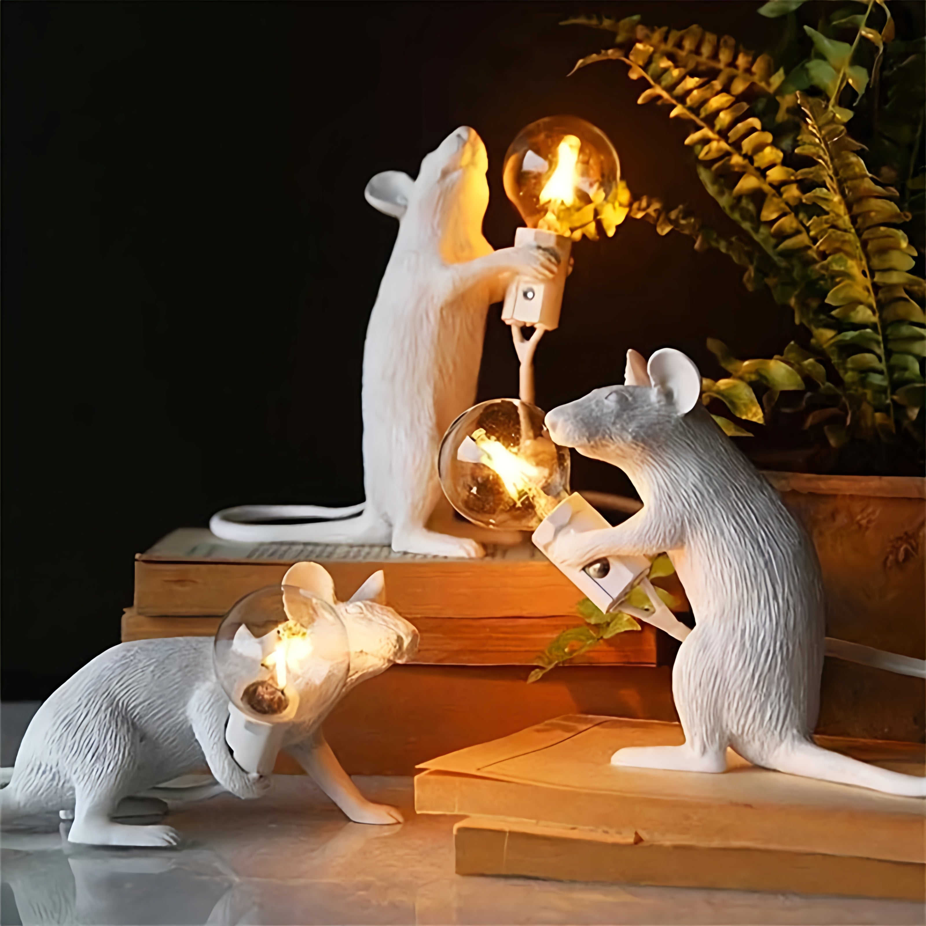 Dekorative Harztischlampe Tierfigur