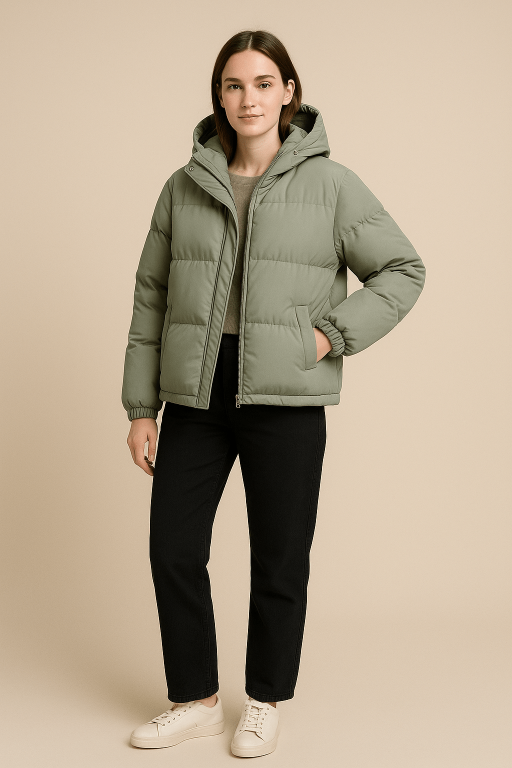 Damen Steppjacke im Oversized-Stil – Wasserabweisend & Winddicht