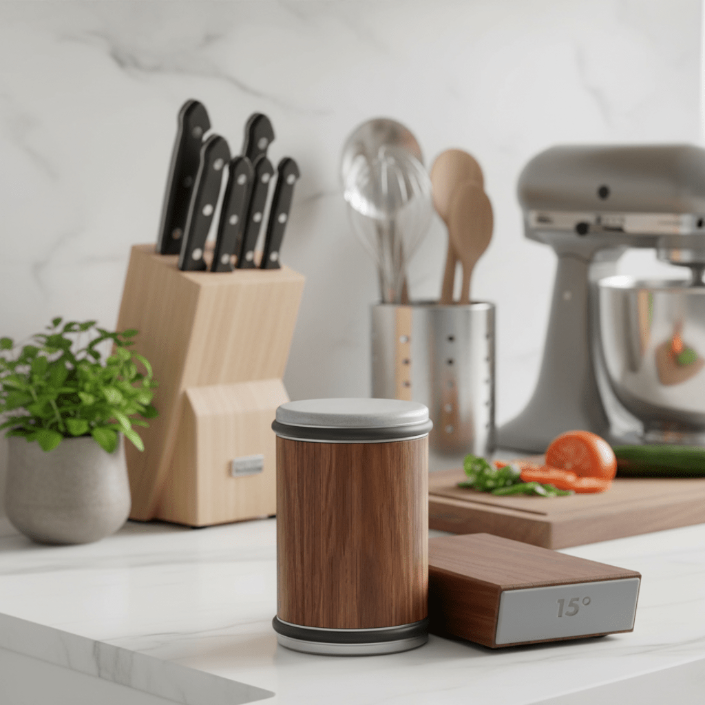 SharpEdge Pro Knife Sharpener – Profi-Messerschärfer mit Rollmechanismus & Diamantbeschichtung