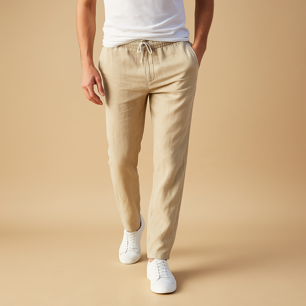 Herren Freizeit Baumwollhose mit elastischem Bund – Lässige Alltagspassform