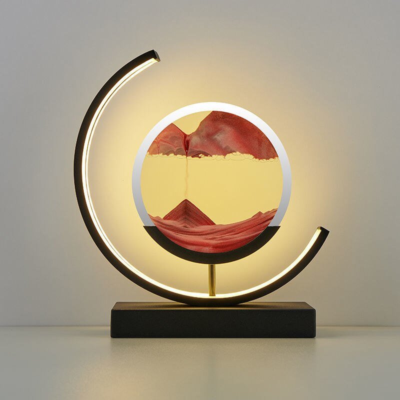 Dekorative LED Tischlampe | Moderne Designerlampe | Rotierendes Sandbild | SandScape