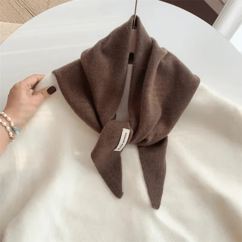 WolWeef Dreieckiger Strickschal – Weicher Wollmischschal für Wärme und Stil