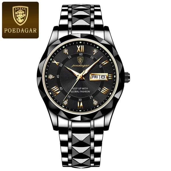 Ripob Modell 615 | Luxuriöse Herrenarmbanduhr | Japanisches MIYOTA Quarzwerk | Gehäuse aus 316L Edelstahl | Hardlex Kristallglas | 3 ATM wasserdicht | Leuchtende Indizes & Datum