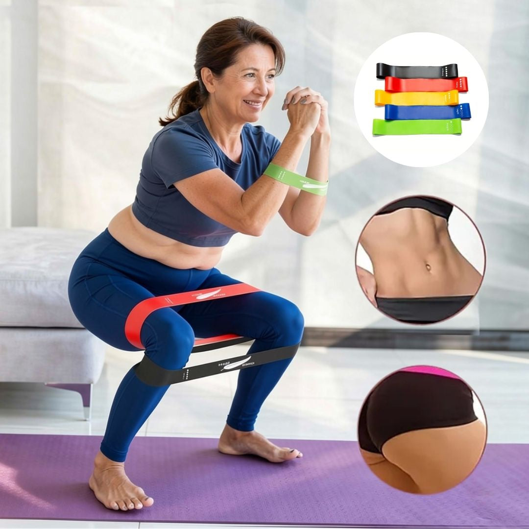 Fitnessbänder 5-teiliger Satz bis zu 25 kg | Widerstandsbänder für Zuhause | Sport-Gummibänder | Bandix