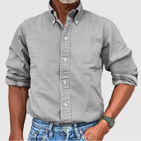 Herren Langarmhemd | Smart Casual Button-Up mit sauberem, modernem Stil