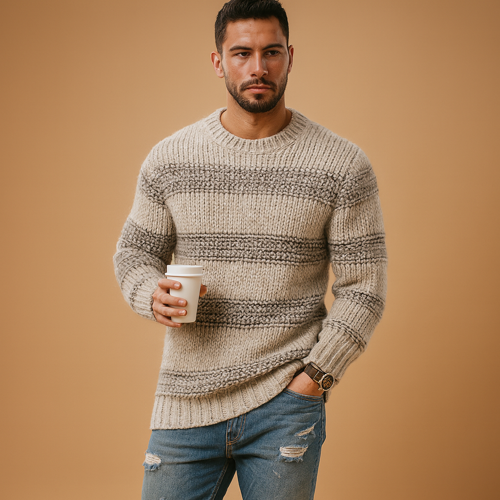 Herren Fair Isle Pullover – Strickpullover im nordischen Winterstil