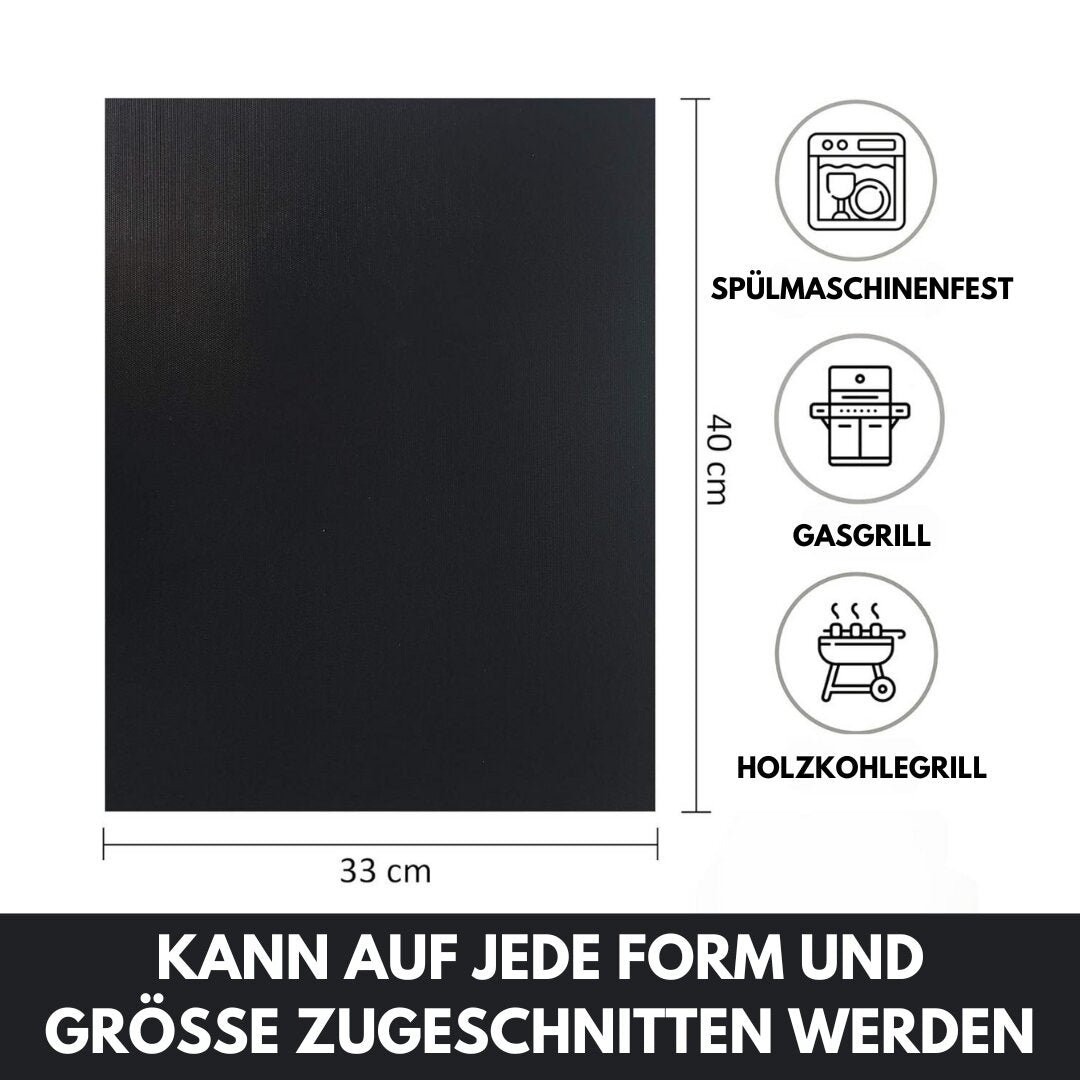 Grillmatte für Grill | Wiederverwendbare Antihaft-BBQ-Grillmatten (Set von 5) | Grillara