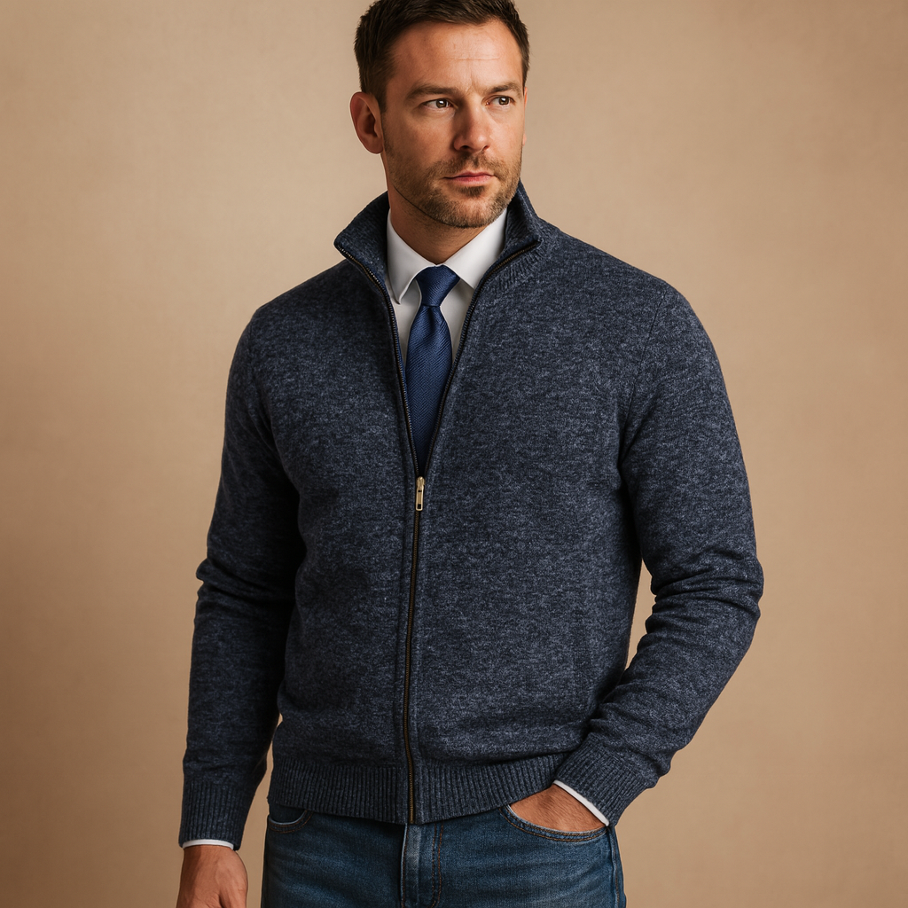 Herren Zip-Cardigan mit modernem Schnitt