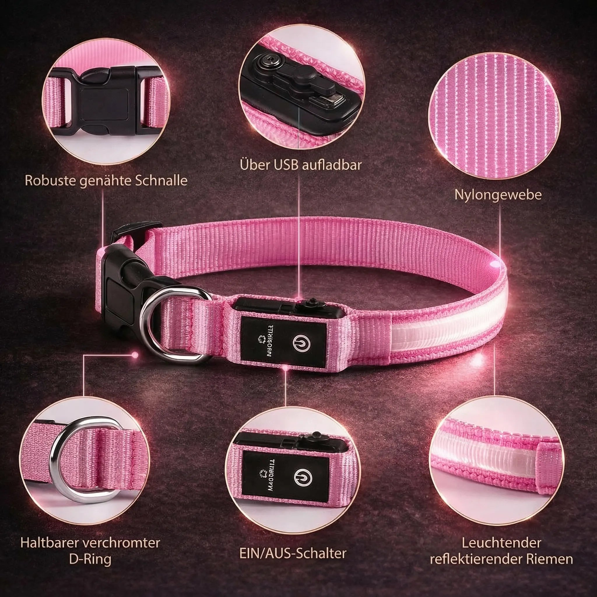 Glow-Halsband für Hunde | LED-Hundehalsband | GlowHund