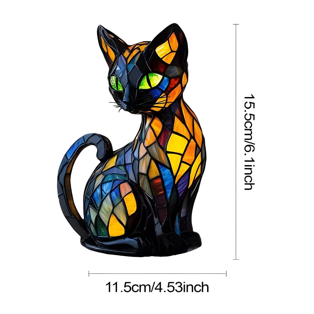 Handgefertigte Katzenlampe Farbwechselnde Tischlampe Aus Glas