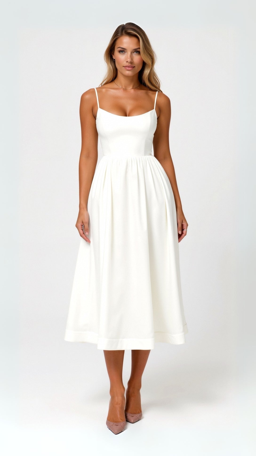 Fließendes Midi-Kleid für Damen | Mühelose Eleganz
