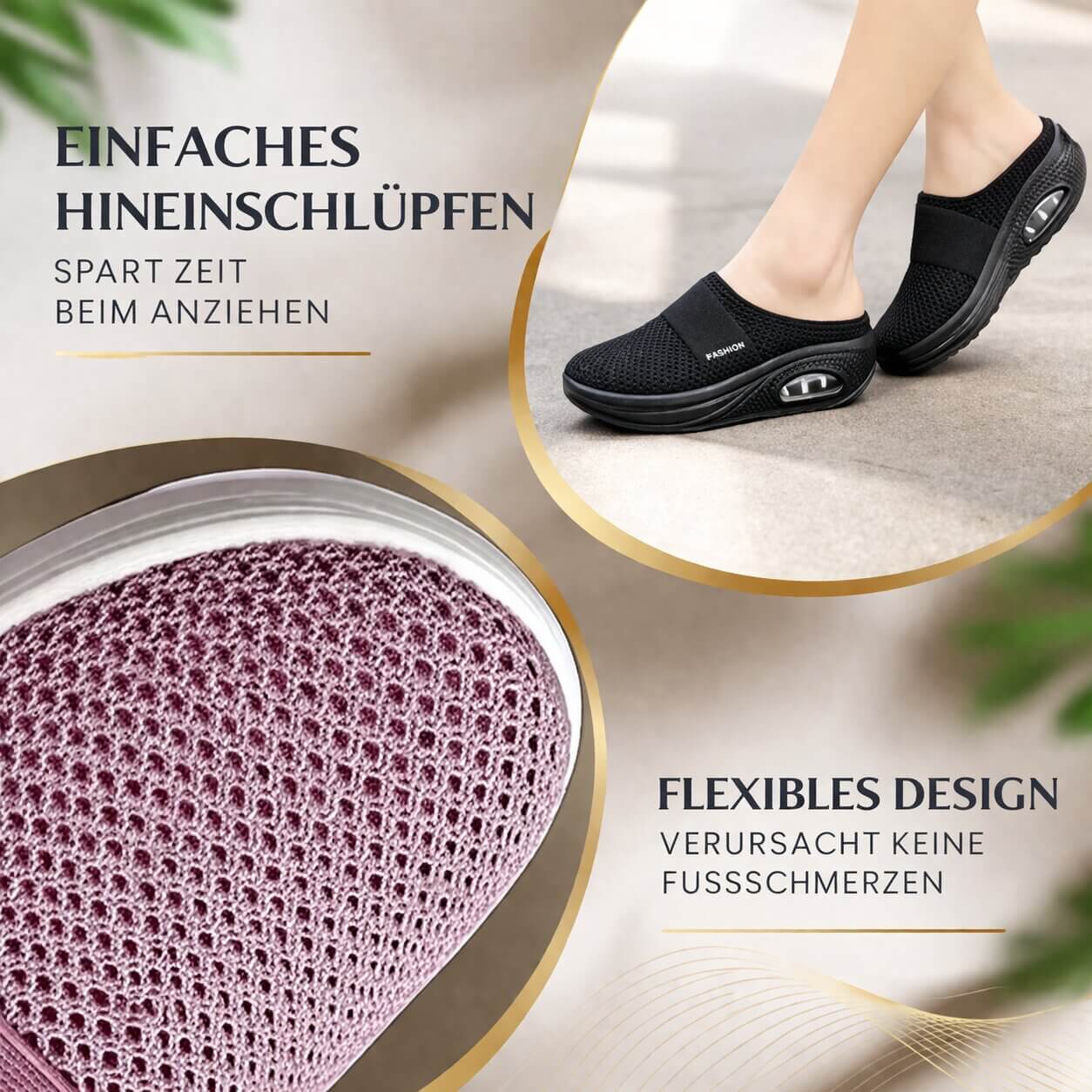 Orthopädische Hausschuhe zum Reinschlüpfen | Breite Diabetikerschuhe für Zuhause | Velori