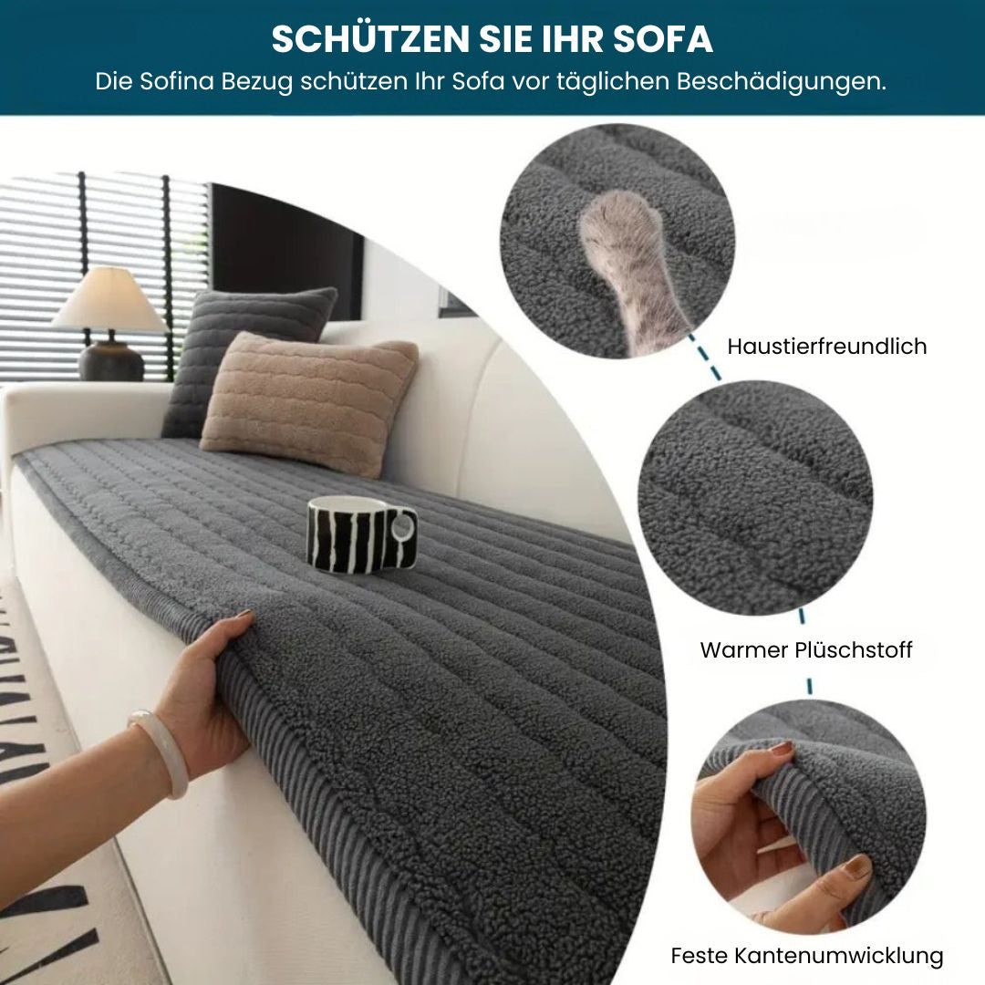 Plüsch Sofaüberwurf | Überwurf für Sofa | Sofa Decke | Sofina