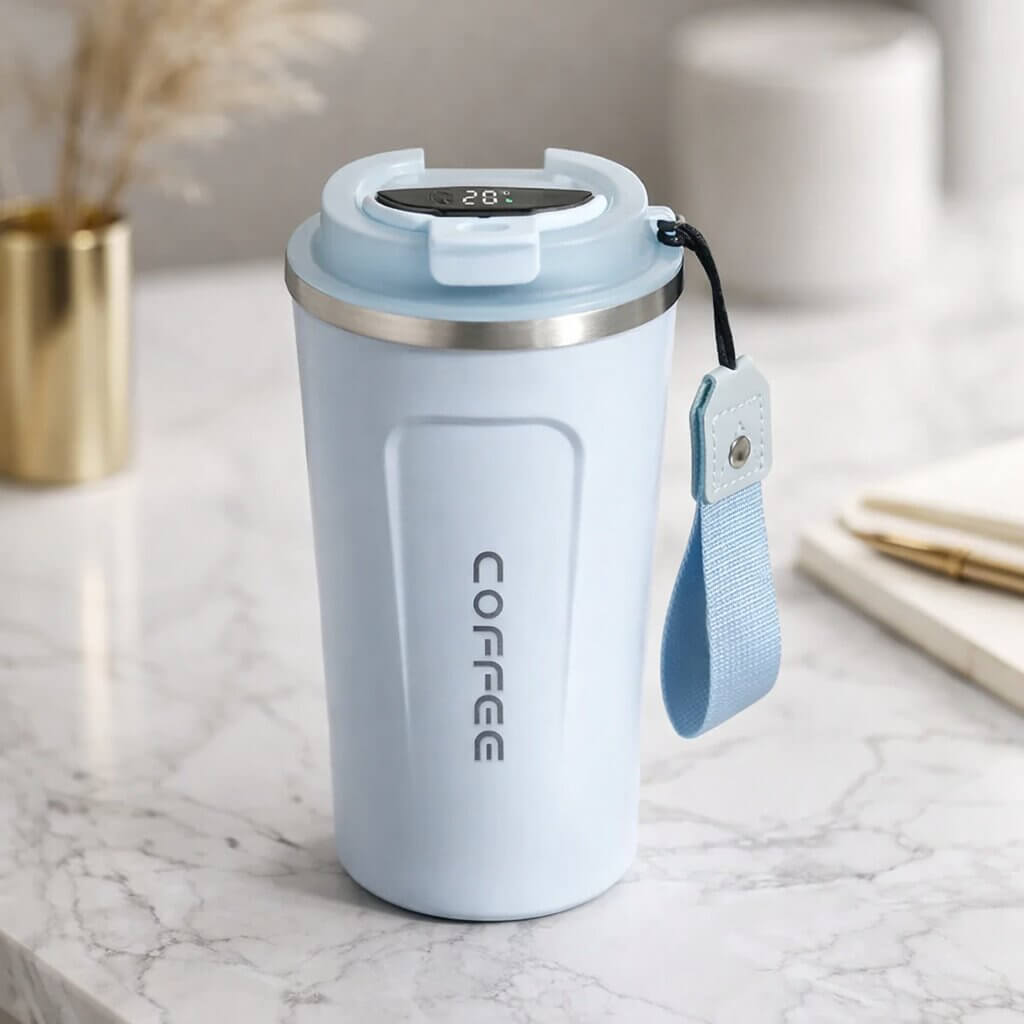 Thermobecher mit Temperaturanzeige | Smarter Trinkbecher aus Edelstahl | Themiora
