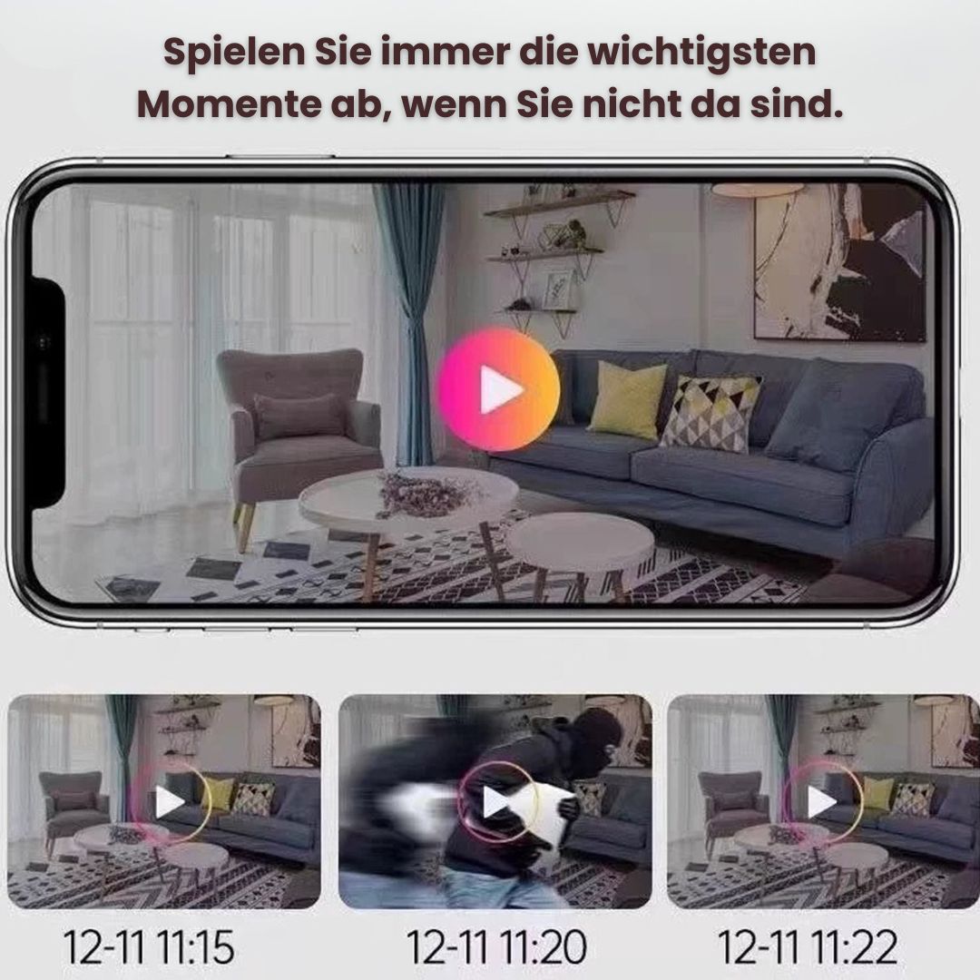 WLAN Überwachungskamera für den Außen- und Innenbereich | Kabellose Mini-Kamera mit Live-Streaming auf Mobilgeräten | SafeView