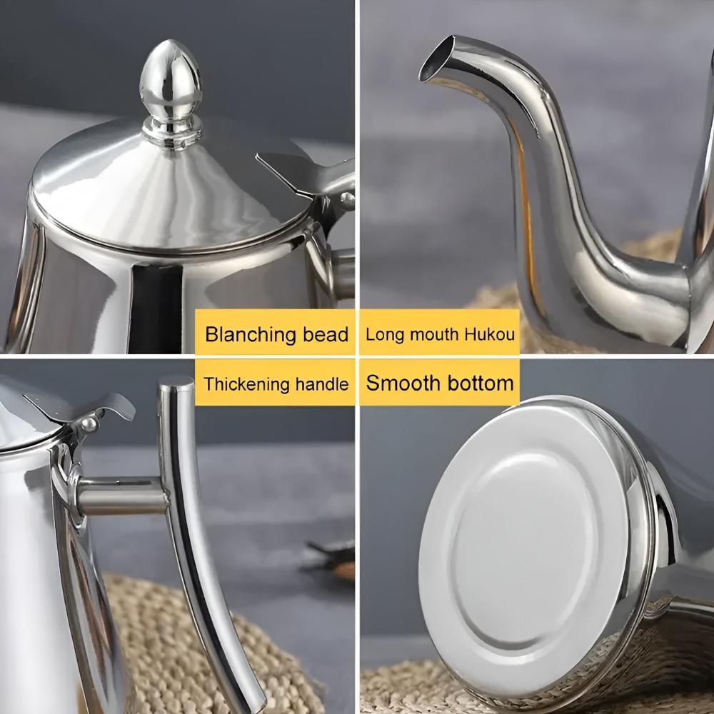 Edelstahl Wasserkocher mit Filter | Teekanne mit Sieb | Steelia