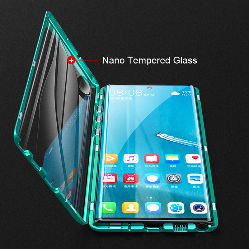 Magnetische gehärtete Glas-Doppelseitige Handyhülle für Samsung