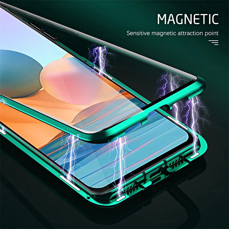 Magnetische gehärtete Glas-Doppelseitige Handyhülle für Samsung