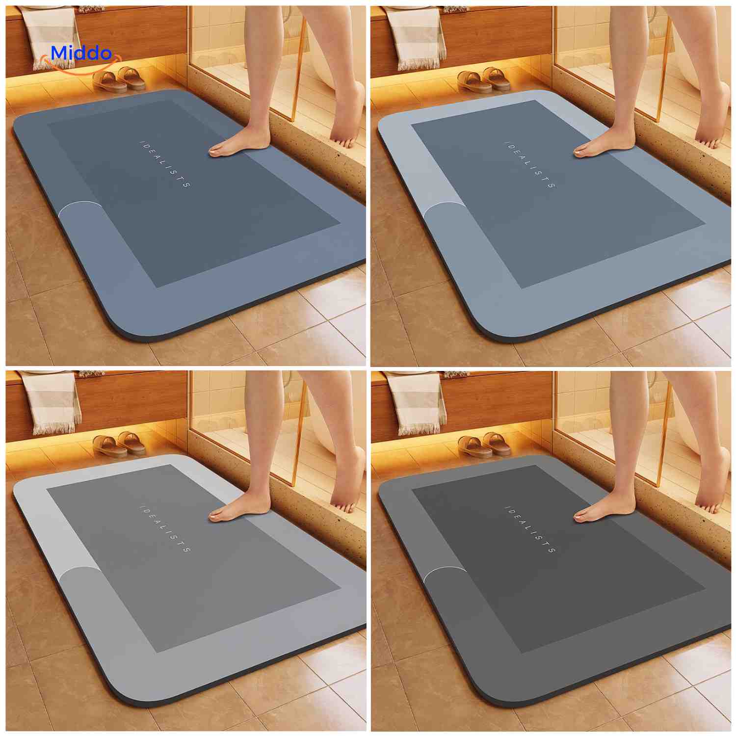 AquaSafe Badmatte | Schnelltrocknend, Rutschfest und Wasserabsorbierend