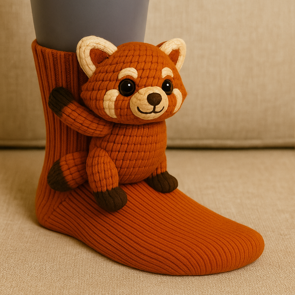 Rutschfeste warme Plüsch-Mikrofaser 3D Tierdesign Haussocken Unisex