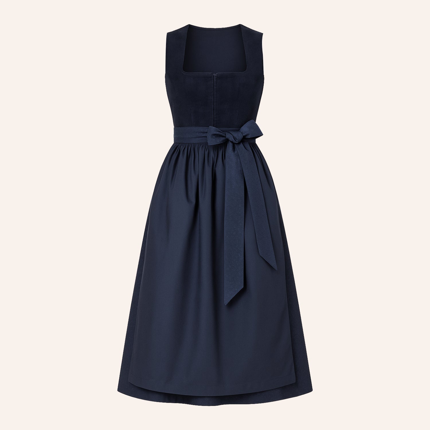 Dirndl Kleid Alpenzauber – Navy Blaues Damenkleid mit Schürze für das Oktoberfest