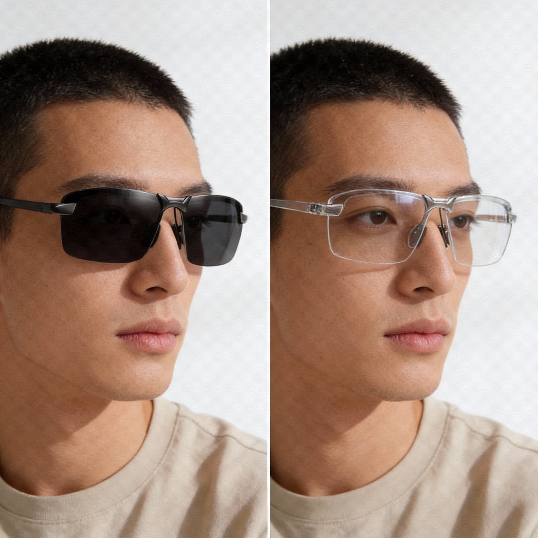 Ripob | Polarisierte photochrome Sonnenbrille | UV400 Schutz | Automatische Lichtanpassung (Tag & Nacht) | Intelligente Blendreduzierung für Fahrer & im Freien