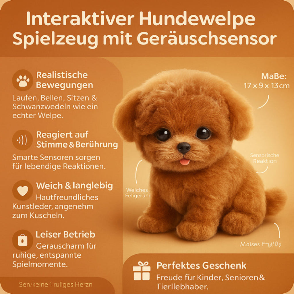 Interaktives Welpen-Spielzeug mit Geräuschsensor