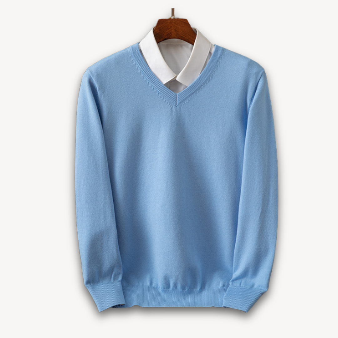 Herren Luxus Cashmere V-Ausschnitt Pullover – Weich, Elegant und Atmungsaktiv