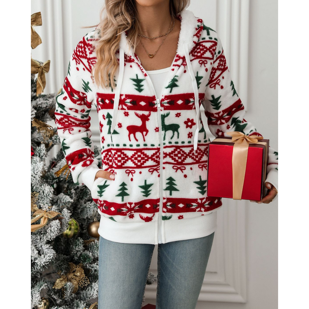 Damen Weihnachts Hoodie | Saisonaler Druck und lässiger Komfort