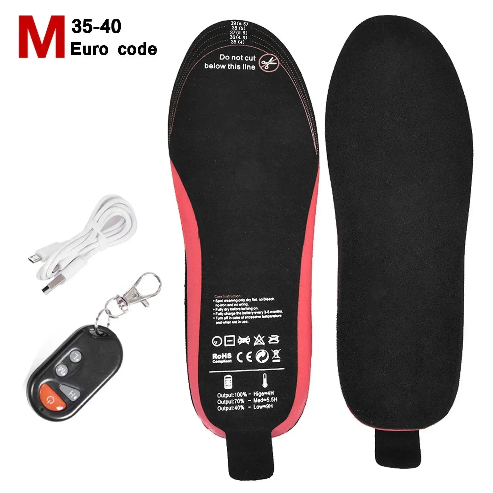 Beheizbare Einlegesohlen WarmStep Pro | Wiederaufladbar mit Fernbedienung | 3 Heizstufen | Zuschneidbar | Elektrische Fußwärmer für Winter & Outdoor