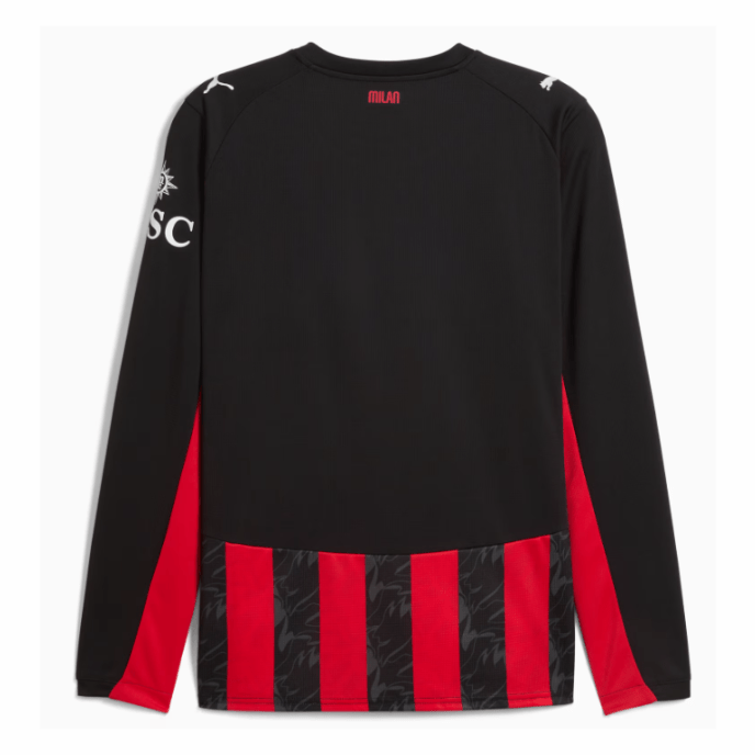 AC Milan Home Shirt Men's Long Sleeve 25 / 26