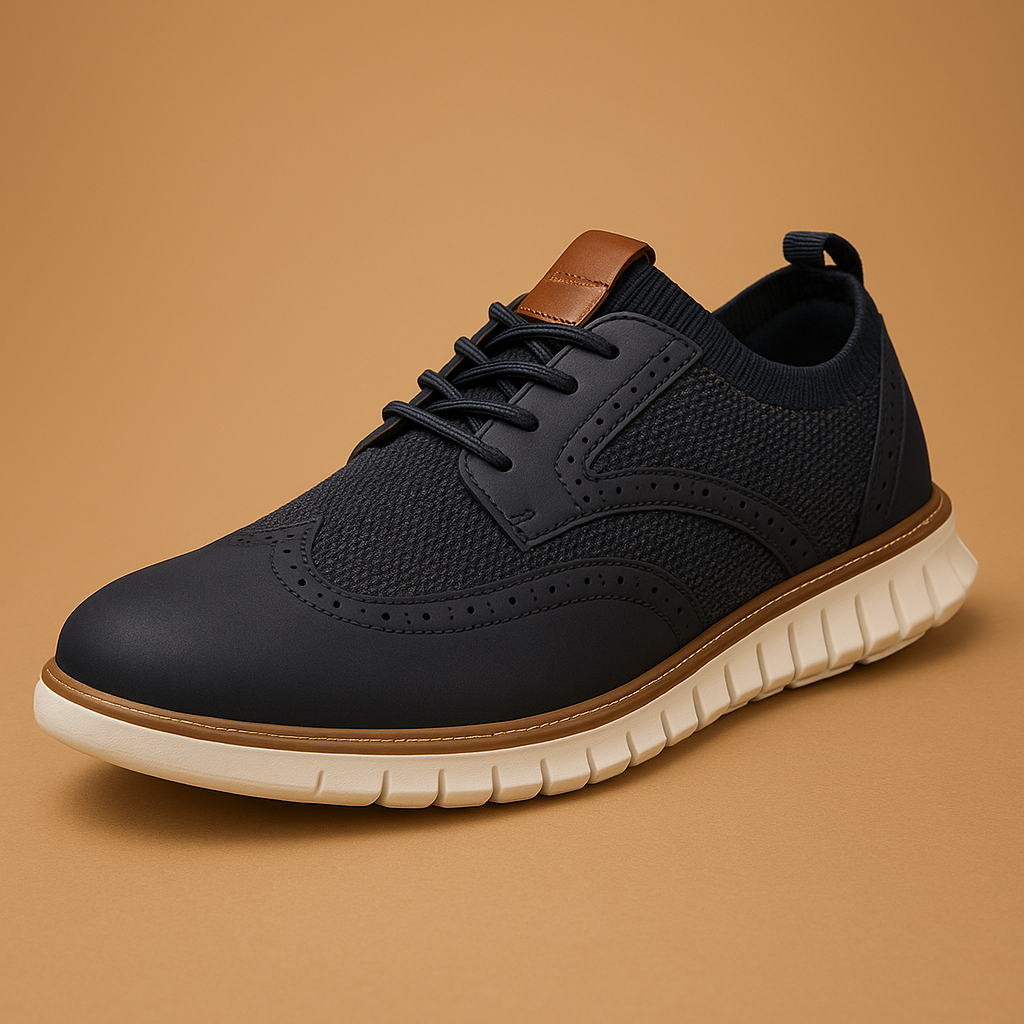 Herren Atmungsaktive Brogue Schnürschuhe – Klassischer Stil mit Modernem Komfort