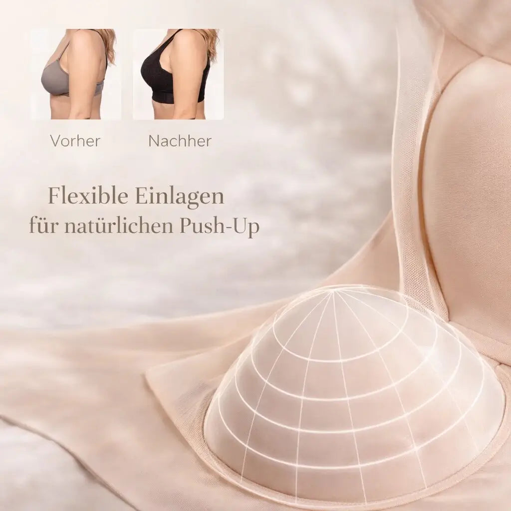Drahtloser BH | Bequemer nahtloser Push-Up-BH | Komfina