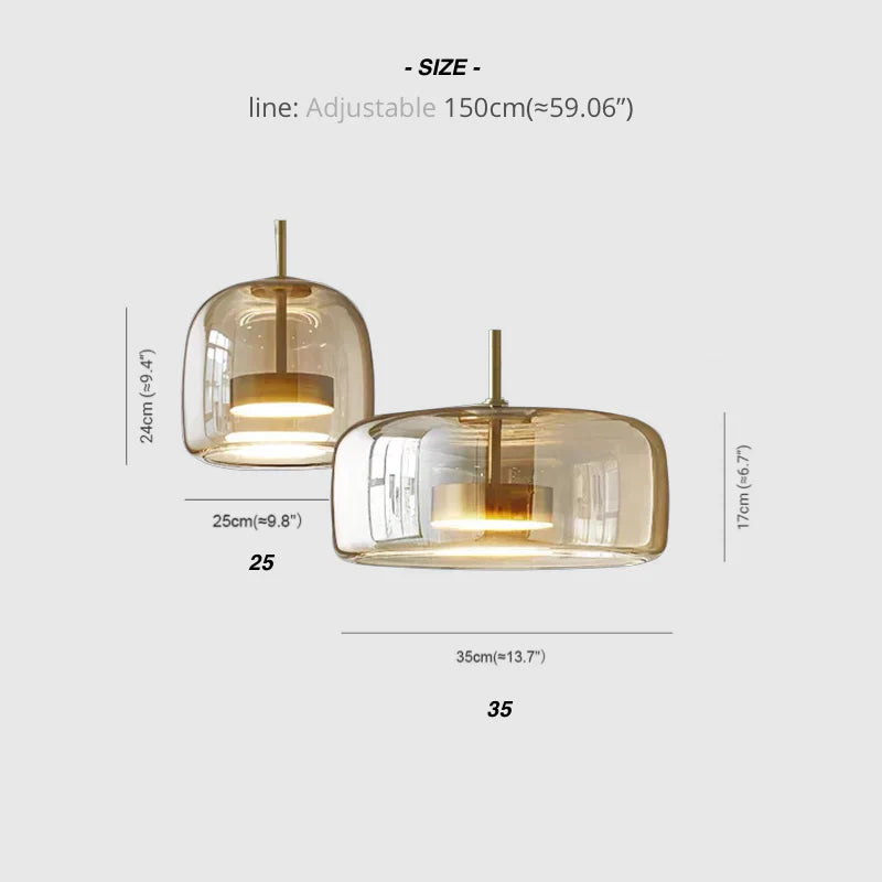 Hängelampe Glas Modern LED Pendelleuchte