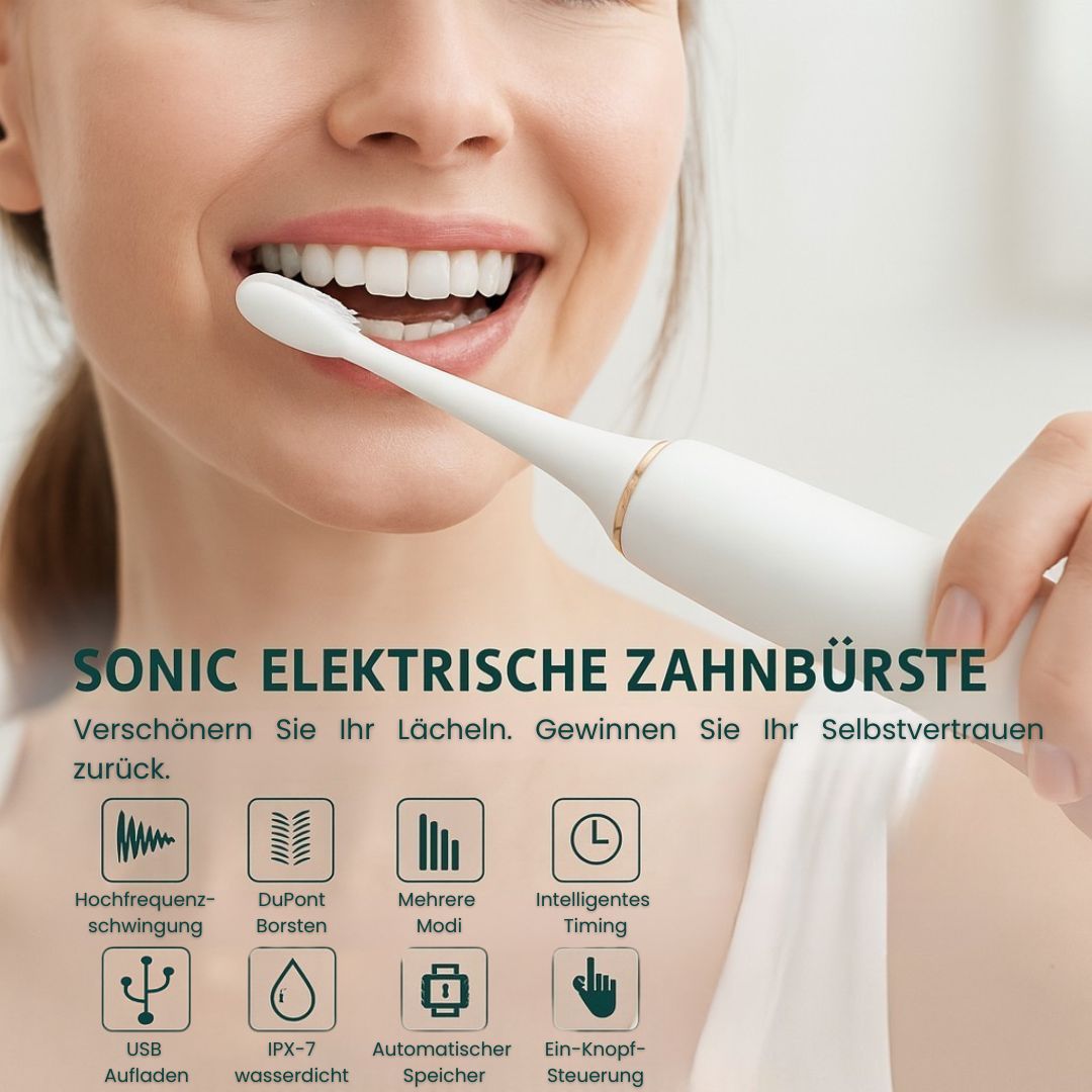 Elektrische Zahnbürste mit 6 Reinigungsmodi | Ultraschallzahnbürste für Erwachsene & Kinder | ZahnKlar