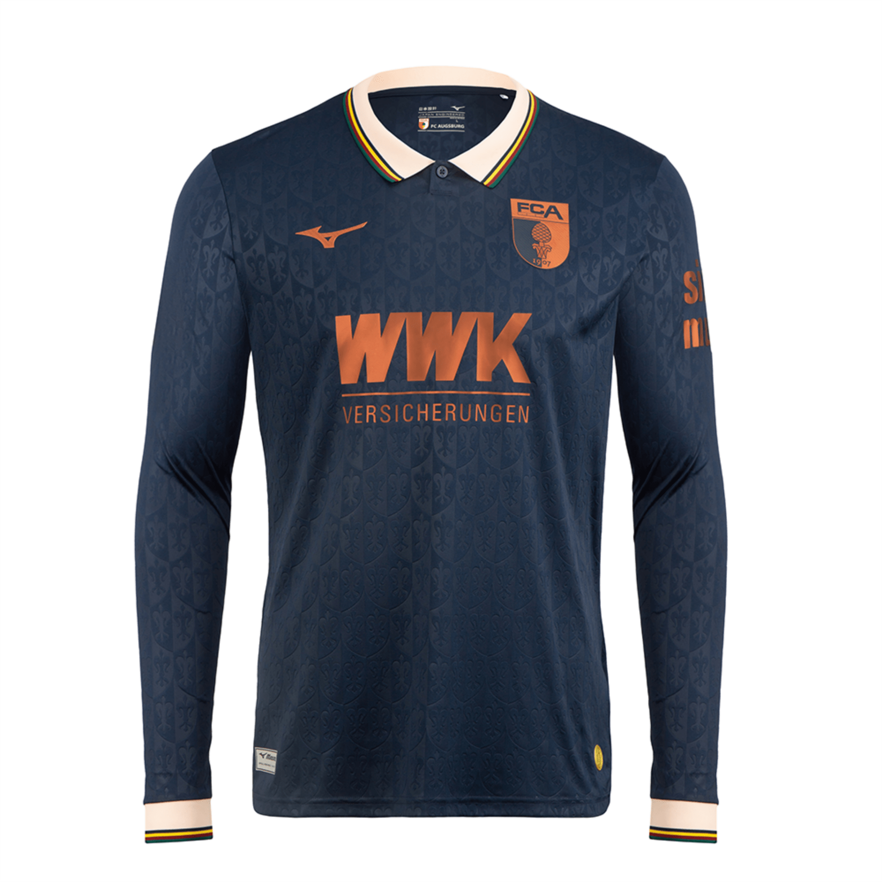 FCA FC AUGSBURG FUGGERSTADT Herren Langarmtrikot Dunkelblau 25 / 26
