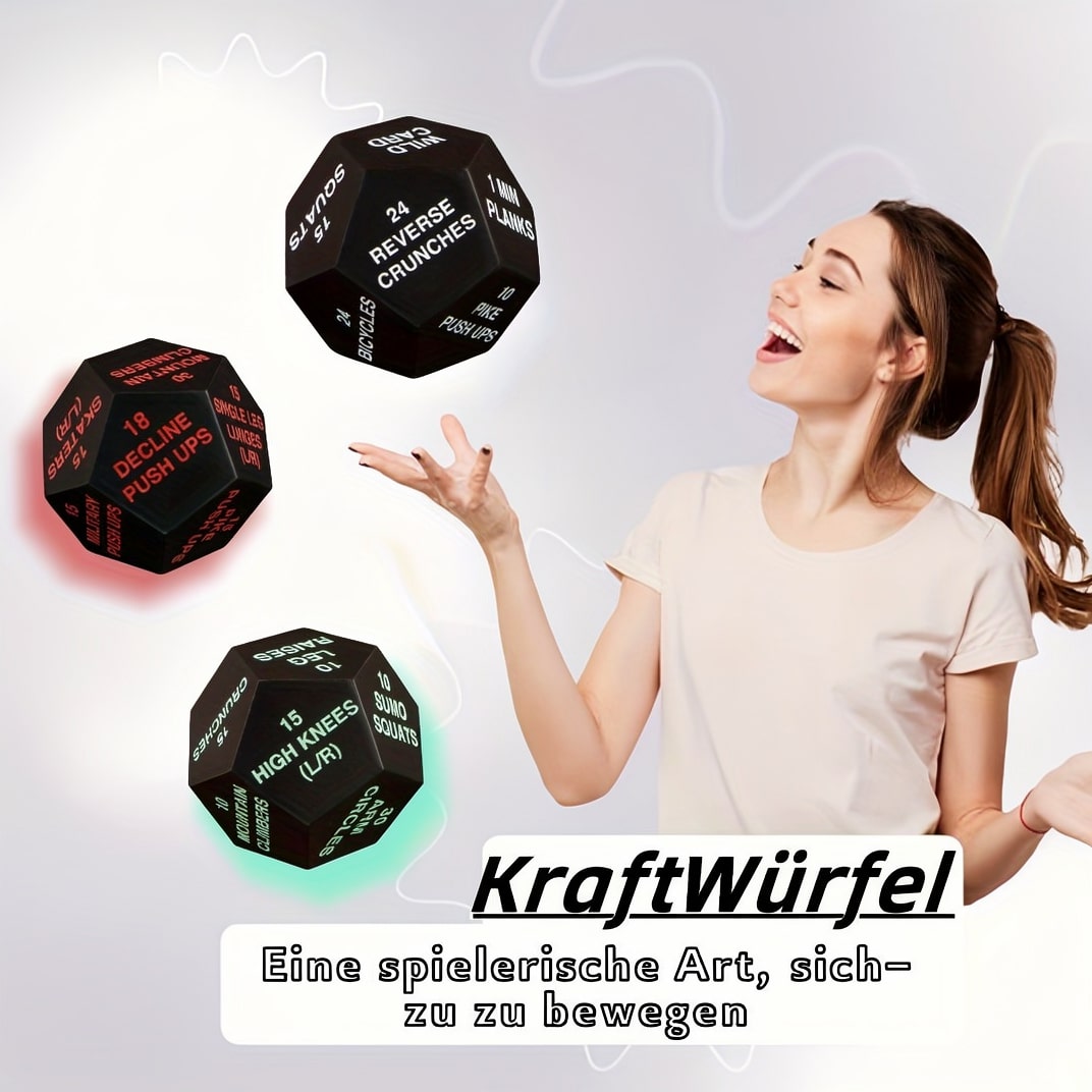 Fitness Würfel für Muskelaufbau & Krafttraining zu Hause | Home Workout für Ganzkörpertraining | Power Cube