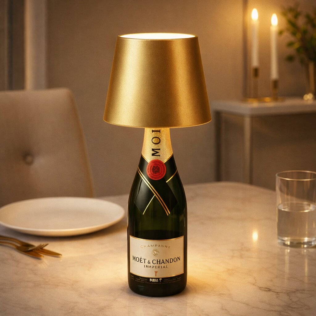 Flaschenlicht | Flasche als Tischlampe | Wiederaufladbare Tischleuchte | Flaschenverschluss | LumiBottle