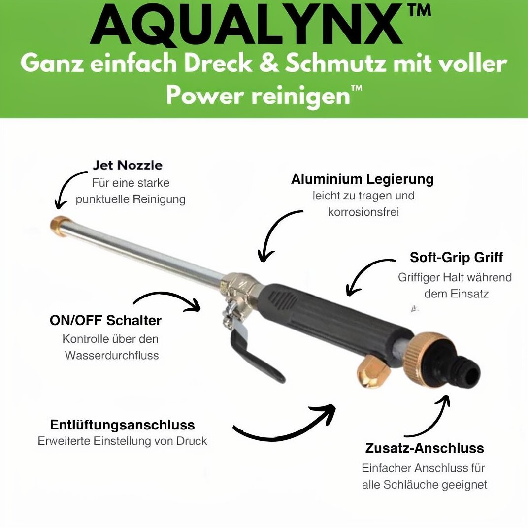 Hochdruckreiniger für jeden Gartenschlauch | Turbo Cleaner | Aqualynx