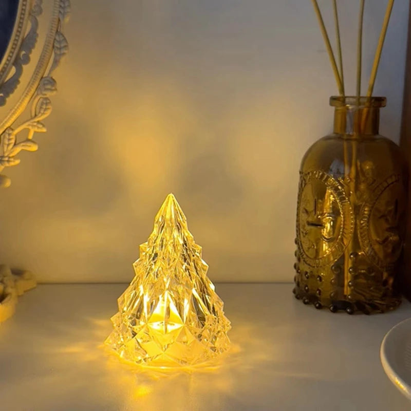 Mini-Weihnachtsbaum aus Kristall | Beleuchtete Weihnachtsdekoration | Kristallbaum (5 Stück)