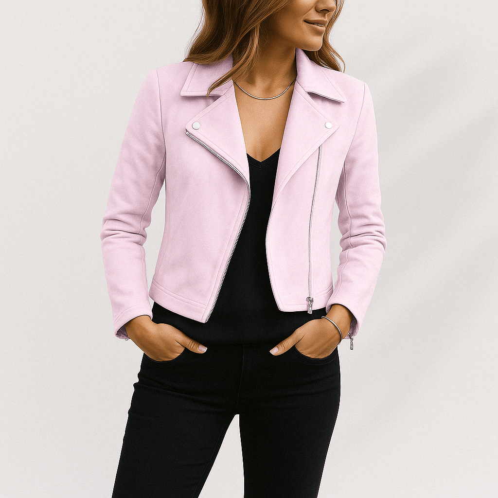 Wildleder-Look Bikerjacke für Frauen | Cool & Elegant