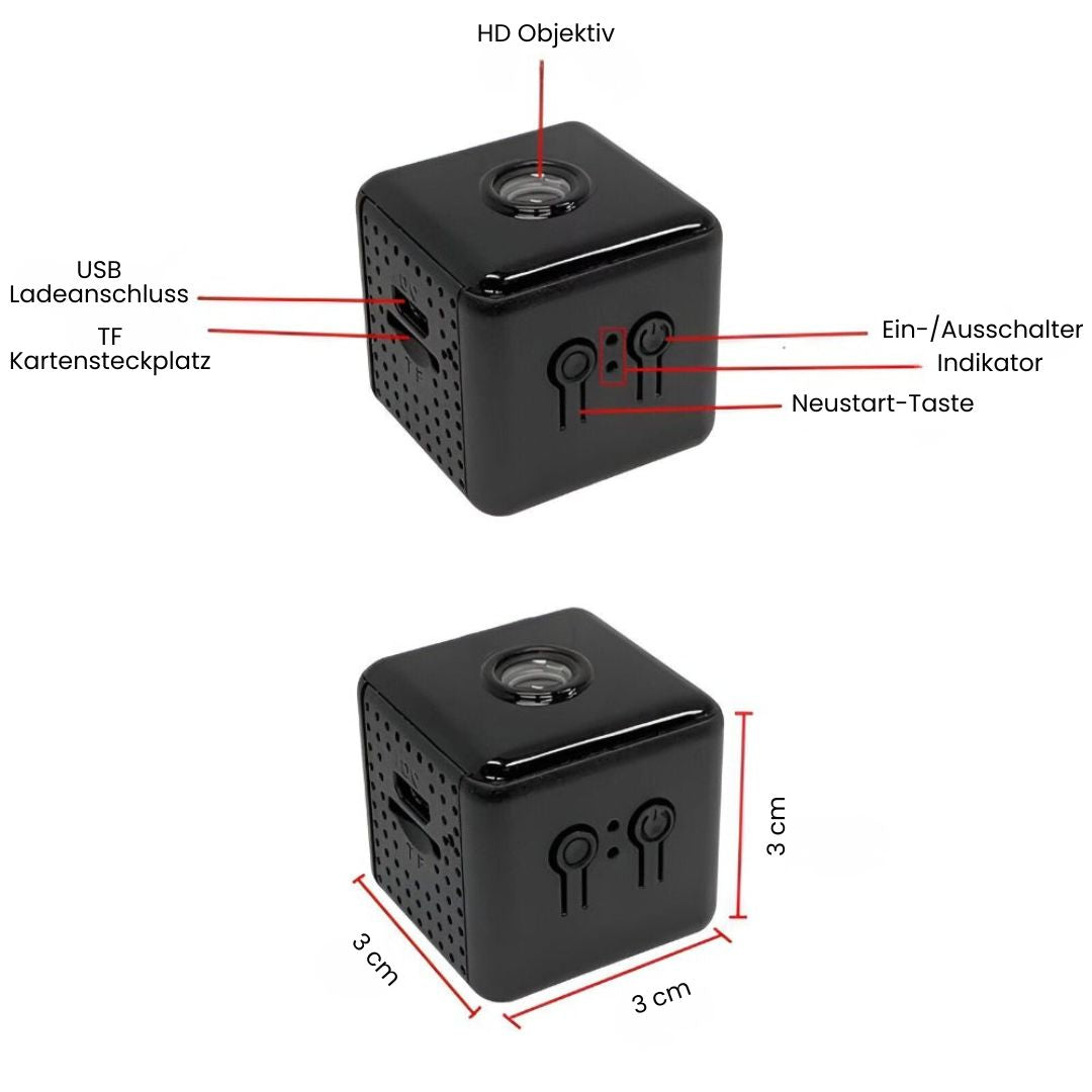 WLAN Überwachungskamera für den Außen- und Innenbereich | Kabellose Mini-Kamera mit Live-Streaming auf Mobilgeräten | SafeView